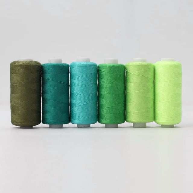 XmhyTop-A Juego de 6 hilos de acolchado, hilo de poliéster duradero para acolchado manual, ideal para proyectos profesionales de acolchado en casa, suministros de costura esenciales, verde
