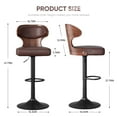 thumbnail image 4 of Hawsaiy Bar Stools Set of 3, Adjustable Height 24.5"-33.5", Bentwood Swivel Barstools with Back & Footrest, PU Leather Upholstered Bar Chairs for Kitchen Island, Dining Room, Home Bar, 4 of 7