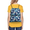 thumbnail image 4 of Gaeub Blue and White Butterflies Gym Bag Sackpack Sports,Drawstring Backpack Sports Bag for Women Men Large Size, 4 of 6