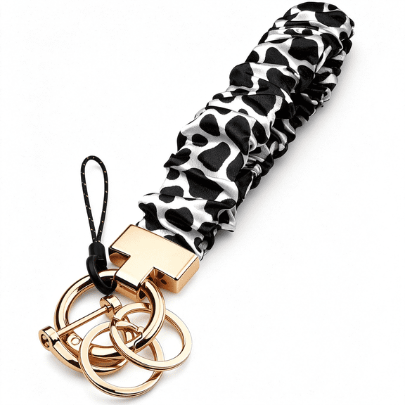 DESIGNICE Scrunchie Keychain Wristlet,Cute Stretch Key Chain for Women,Wrist Lanyard for Car Keys Wallet,Gym&Travel Stretch Scrunchie Keychain Wristlet