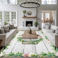 thumbnail image 4 of Spring Botanical Area Rug 5x7 Washable Rug Non Slip Garden Birds Floral Leaves Gray Woodn Large Area Rug Soft Stainresistant Indoor Floor Carpet for Living Room Bedroom Home Office Dining Room, 4 of 8