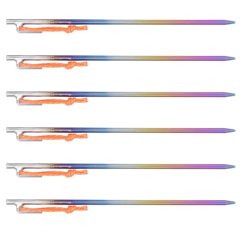 Long Camping Tent Stake Titaniums Alloy Canopy Stakes Spikes Heavy Duty Tent Peg Wind-proof Lengthened Tent Ground Peg