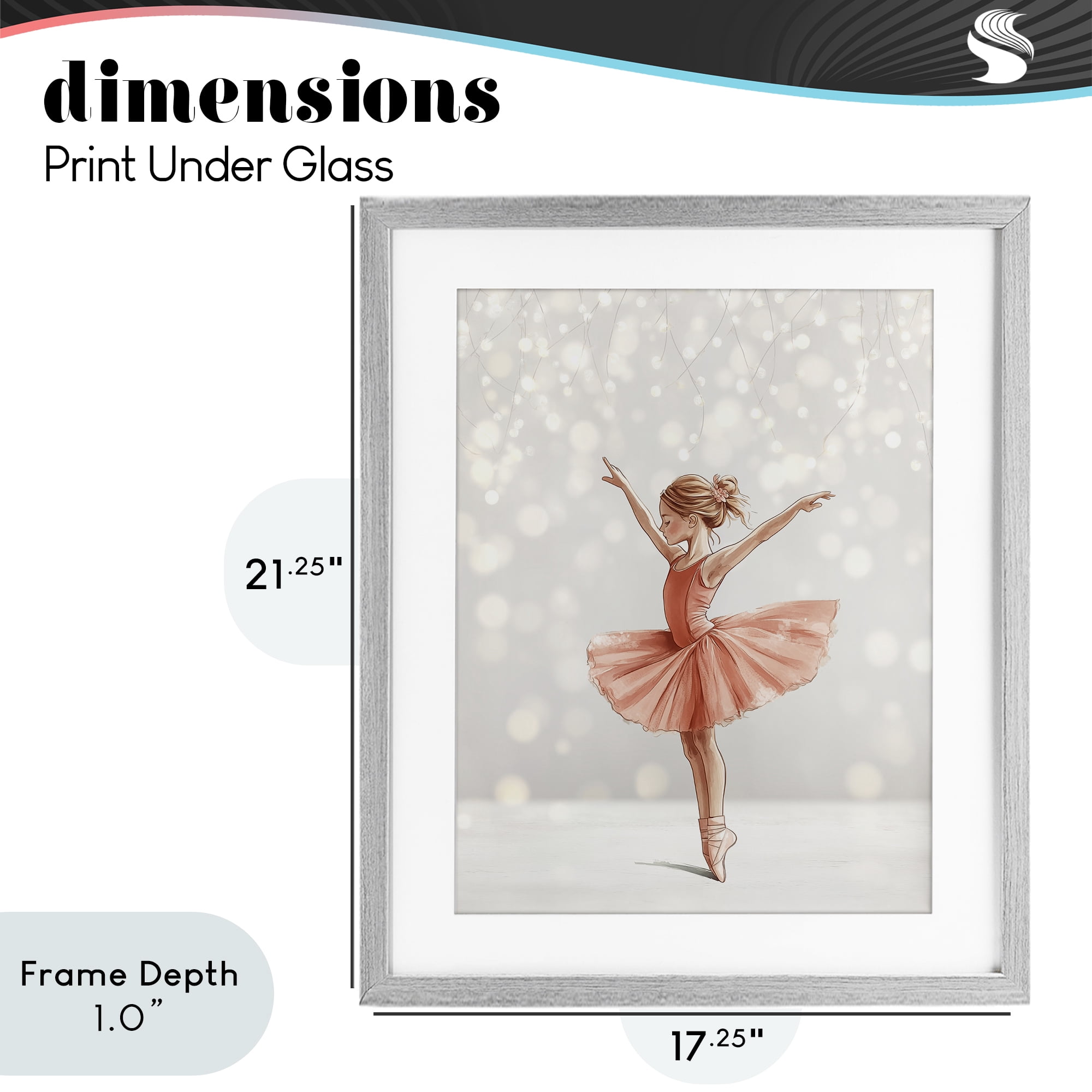 Stupell Industries Dancer In The Light Gray Framed Print Under Glass, design by Christine Simpson Art