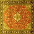 thumbnail image 1 of Ahgly Company Machine Washable Indoor Square Persian Yellow Traditional Area Rugs, 7' Square, 1 of 4