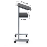 Audio-Visual Direct Lectern (45 H x 17 D x 23 L) Metal & Wood Podium Storage - Silver/Black -