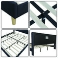 thumbnail image 4 of Tslinn Low Profile Upholstered Platform Bed,King Beds With Dark-Blue(Linen), 4 of 5
