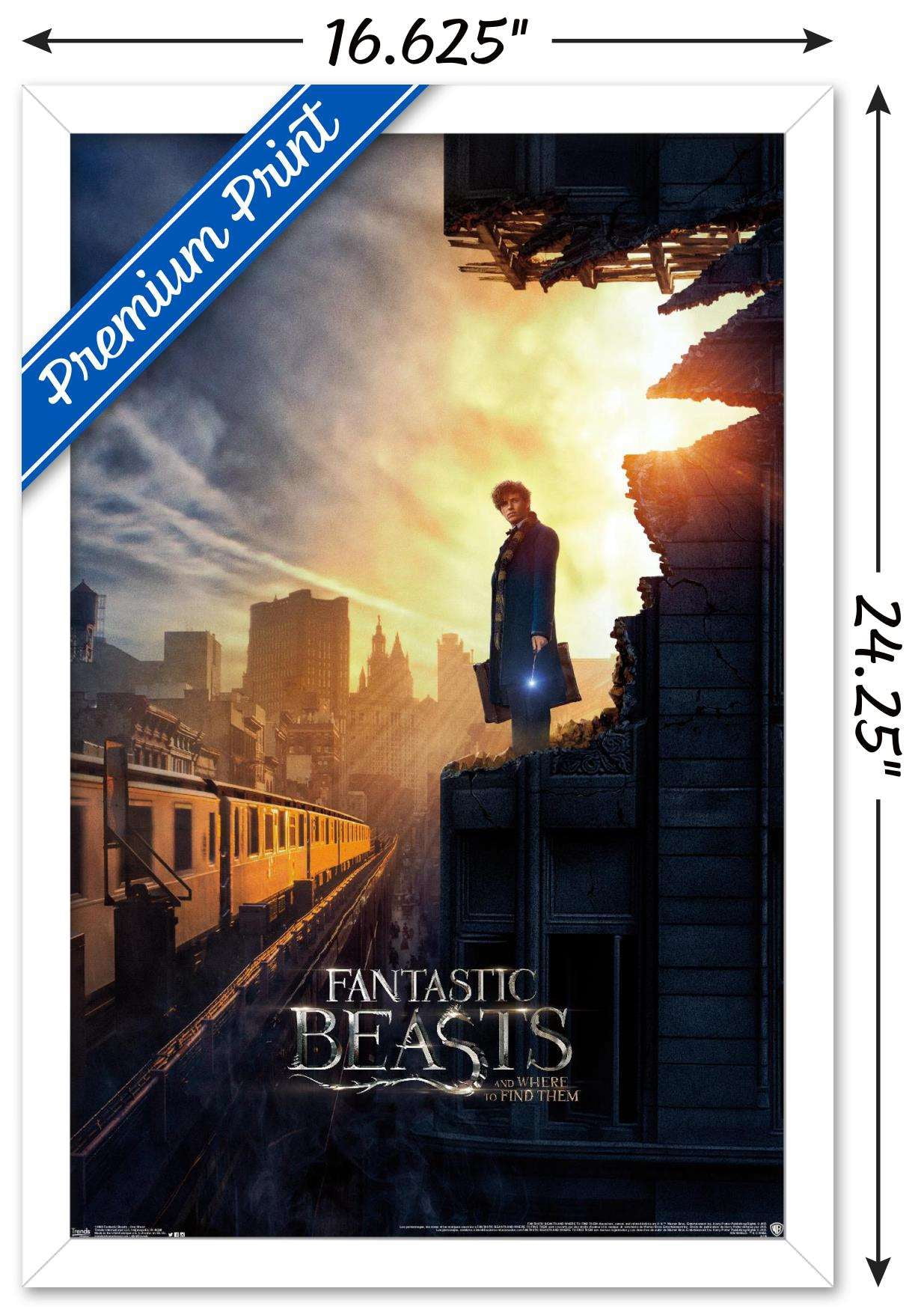 Fantastic Beasts And Where To Find Them - One Sheet Wall Poster, 14.725" x 22.375", Framed