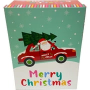 Holiday Time Large Red and White Glitter Christmas Gift Box, 12.75" x 9.75" x 5.4", Christmas Car