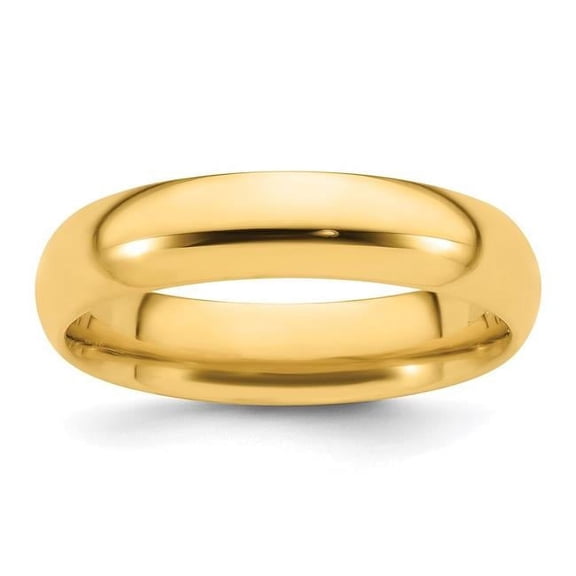 14k Yellow Gold Solid Polished 5mm Comfort-Fit Band Ring Size 11.5 Ring for Women and Men