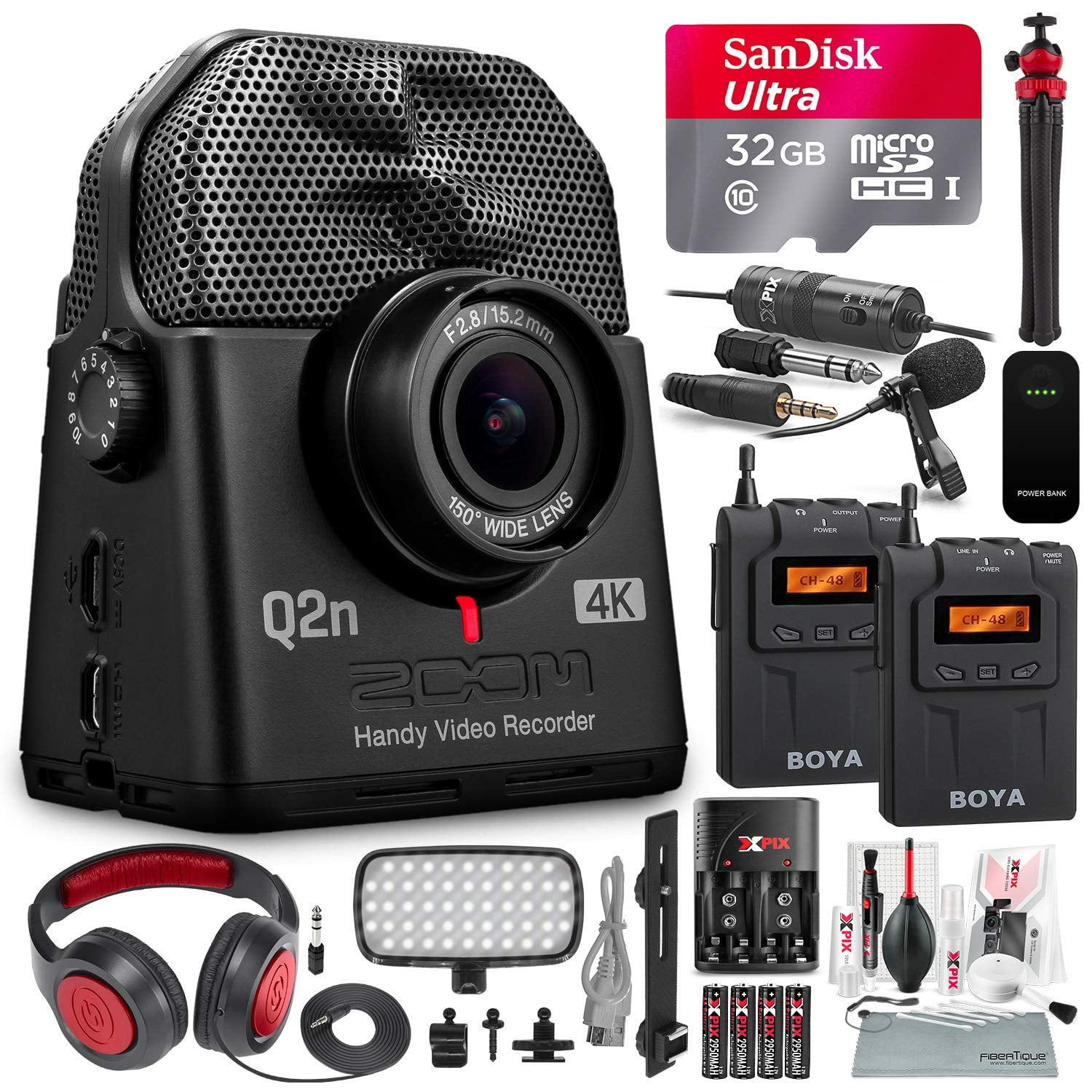 Zoom Q2n-4K Handy Digital Multitrack Video Recorder with 32GB, UHF