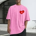 thumbnail image 2 of biudgviw Big and Tall Valentine Shirt for Men Drop Shoulder Heart Print Graphic Tees Soft Crewneck Short Sleeve T Shirts Streetwear S-5XL, 2 of 5