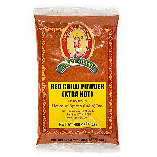 Laxmi Traditional Indian Spicy Red Chili Powder, Extra Hot 14oz (400g