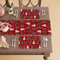 thumbnail image 3 of Winter Christmas Trees Snowflakes Xmas Placemats Set of 4 Table Mats for Party Home Kitchen Dining Table Decorations 12x18 Inch, 3 of 5