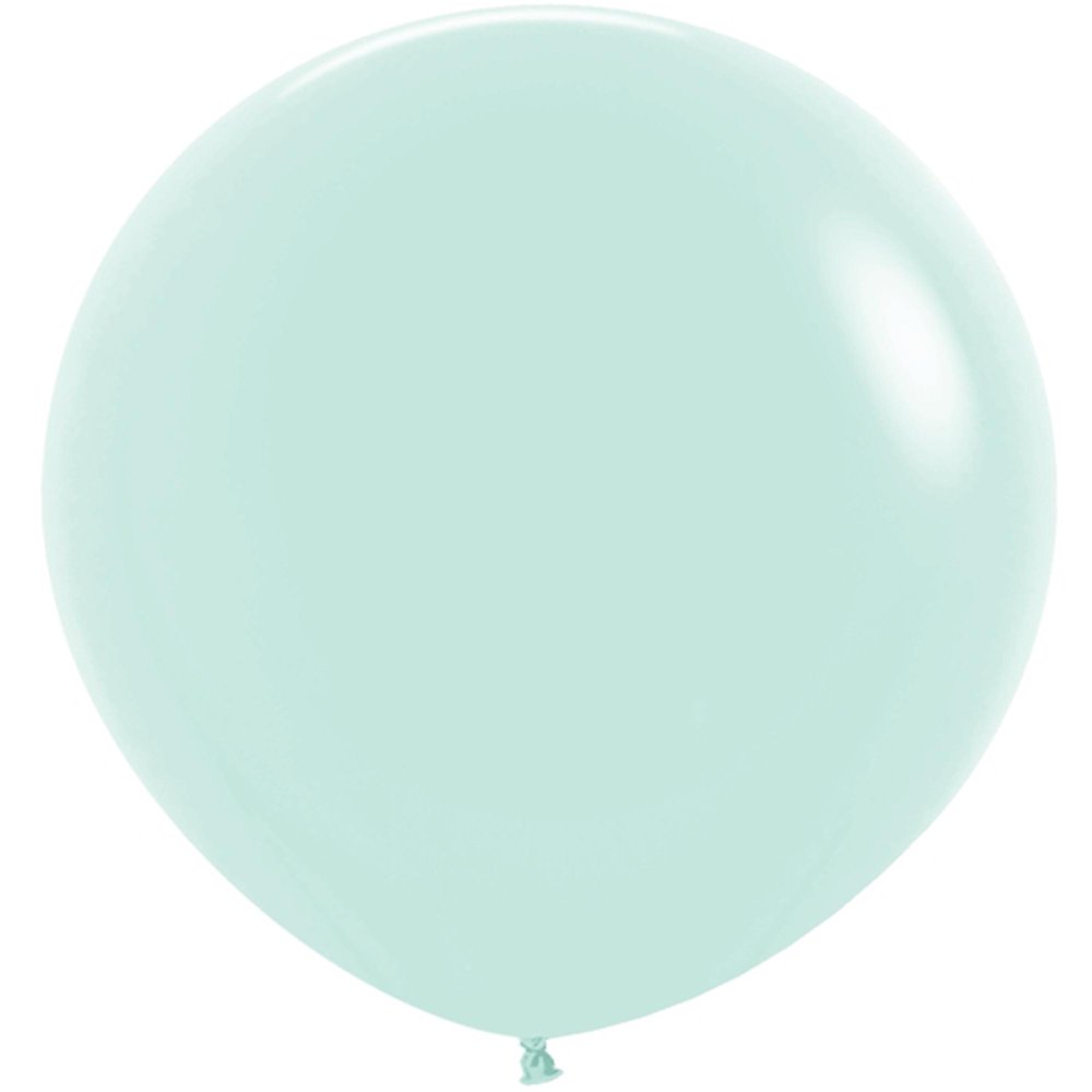 4 Pastel Matte Green Round Latex Balloons 24"