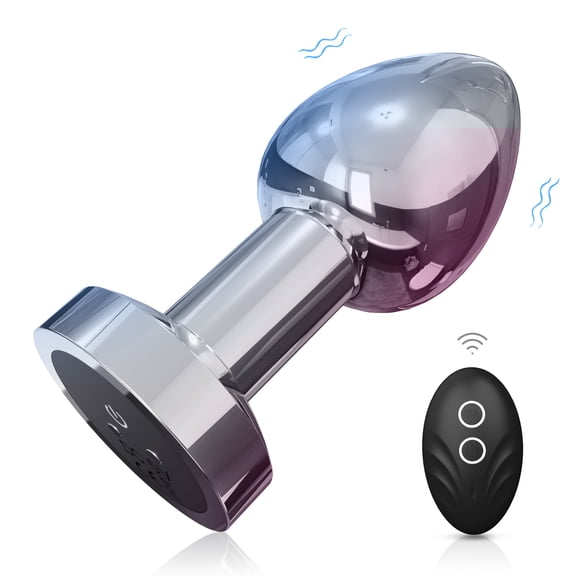 YICO1 Remote Control Vibrating Metal Anal Plug, Easy to Clean, Multi-Frequency Vibration, Anal Plug/Buttock Plug Adult Sex Toy