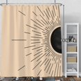 thumbnail image 2 of Beige Abstract Sun Shower Curtain Minimalism Aesthetic Boho Shower Curtains for Girls Bathroom Decorations Durable Fabric Neutral Waterproof Curtain for Bathroom with Hooks 72x84 Inches, 2 of 6
