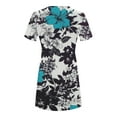 thumbnail image 4 of Robe Mini pour Femmes 2023 Été Décontractée à Manches Courtes Mignonne à Col Rond Robe Fluide à Imprimé Floral Ample Robe T-Shirt de Plage, 4 of 5