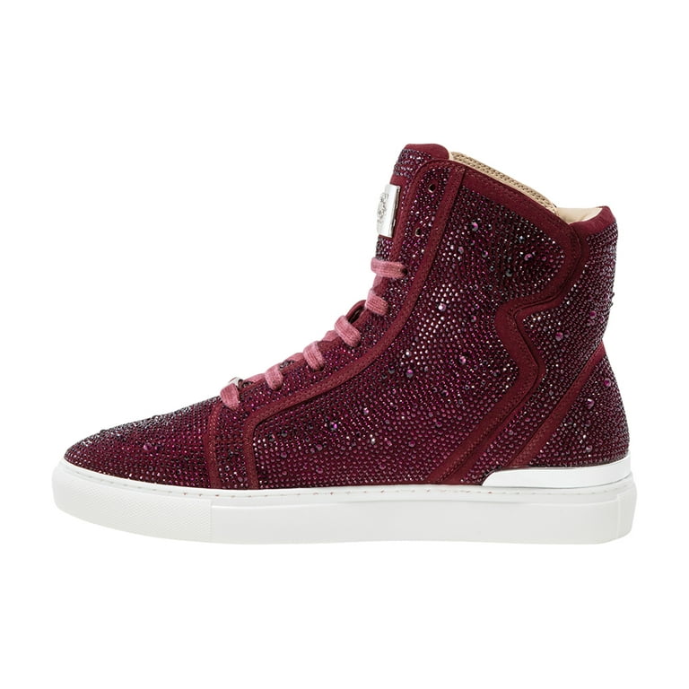J75 by Jump Sestos Burgundy Textile Upper Light Weight Stylish Lace up Matching Rhinestone Jewels High top Fashion Sneakers Walking Sneakers for Men 11 Walmart