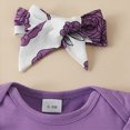 thumbnail image 6 of Baby Girls Summer Outfits Set Short Sleeve Romper and Bow Floral Print Shorts Set with Headband 3 Piece, 6 of 6