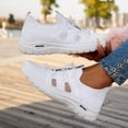 thumbnail image 3 of Orthopedic Walking Shoes for Women Breathable Mesh Slip on Wide Shoes Arch Support Lightweight Antislip Casual Sneakers White Size 8.5, 3 of 5