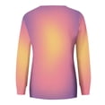 thumbnail image 6 of HAPIMO Women's Long Sleeve Tees Loose Basic Tops Pockets Fashion Workout Crew Neck Sweatshirts Fall Marble Gradient Blouses Clearance Regular Fitted Casual Purple XXL, 6 of 6