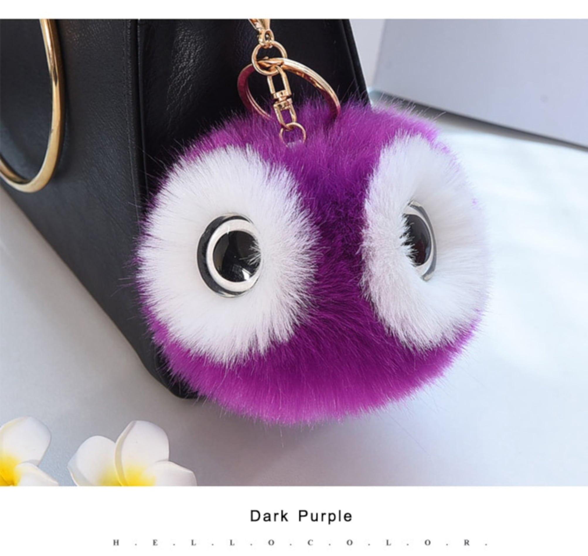 Bunny Ball Faux Rabbit Fur Bag Handbag Keychain Pom Doll Key Chain Ring Pendant