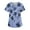 Blue, variant on Scrubs For Women Tops, Plus Size Printed Scrub Working Uniform Tops V Neck Short Sleeve Tshirts Workwear Tee With Pockets Flare Pants For Women 4Th Of July Tops Outfits (M, Silver) ZMTing