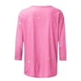 thumbnail image 5 of AherBiu Hauts à Manches 3/4 pour Femmes, Coupe Ample, Col Rond, Imprimé Graphique, T-Shirts Confortables pour l'Automne, 5 of 5