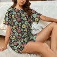 thumbnail image 6 of Bingfone Daisies Flowers Print Pajamas Sets for Women Soft Short-Sleeved Pjs with Lounge Shorts Two Piece Sleepwear, 6 of 8