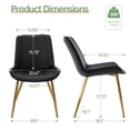 thumbnail image 2 of Modern Faux Leather Dining Chairs Set of 2, Upholstered Dining Side Chairs with Metal Legs, Comfort Backrest Chair For Kitchen Dining Room Cafe(Black, Gold Legs), 2 of 11