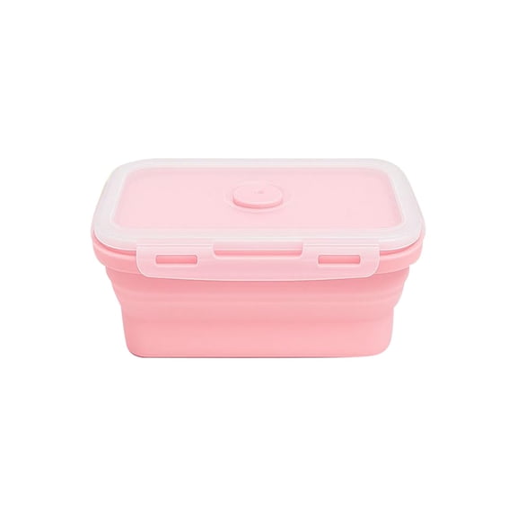 BinKFF Collapsible Foldable Silicone Food Storage Container, Leftover Meal Box With Airtight Plastic Lids For Kitchen, Bento Lunch Boxes-Microwave, Dishwasher and Freezer Safe