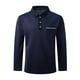 thumbnail image 3 of pstuiky Camisas de manga larga abrigadas para hombre, Camisa deportiva de color liso para hombre con solapa y botones, manga larga, top/camisa con solapa camisetas de hombre m, 3 of 5