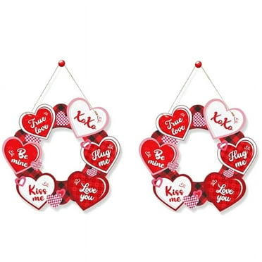 Happy Valentine's Day Signs Love You Sweet Sign Plaque Valentine's Day Heart Wreath Valentine's Day Wall Decoration