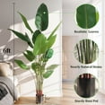 thumbnail image 4 of BEAUTYPEAK 6Ft Artificial Birds of Paradise Plant Faux Banana Leaf Tree Fake Tropical Palm Tree Indoor Outdoor Floor Plant, 4 of 7