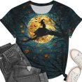 thumbnail image 4 of Qzwdhjm Plus Size Halloween Shirts for Women Crewneck Spooky Season Short Sleeve Tshirts Pumpkin Loose Casual Tops for Halloween Party, 4 of 6