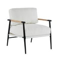 thumbnail image 2 of 27.56 Inch Modern Accent Chair with Plush Cushions, Minimalist Metal Frame and Wooden Armrests for Living Room, Bedroom or Office Seating, White, 2 of 8