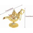 thumbnail image 2 of Metal Carved Aladdin Lamp Magic Vintage Home, 2 of 5
