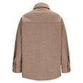 thumbnail image 6 of ClodeEU Womens Oversized Lapel Button Down Jacket ,Casual Long Sleeve Trendy Shacket Jacket Coffee,Womens Plus L, 6 of 8