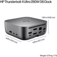 thumbnail image 5 of HP 280W G6 Thunderbolt 4 Ultra Dock Port Replicator Bundle w/DKZ Hub (Universal Thunderbolt/USB-C Docking Station, Single Cable for Charging, Data Transfers to Any Brand Laptop) AW5M5UT#ABA, 5 of 5