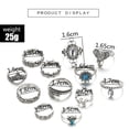 thumbnail image 5 of Juego de 12 anillos vintage para nudillos para mujer, apilables, midi, 5 of 5