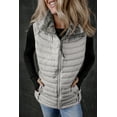 thumbnail image 3 of Women's Silvery Plush Collared Quilted Zipped Puffer Vest for Casual Layering | [ZhiHiMeRi] | (US 20-22)2XL, 3 of 12