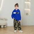 thumbnail image 2 of Girls Outfits Camo Print Long Sleeve Hooded Sweatshirt Cargo Pants Kids Loose Autumn Winter Outfit Set, 2 of 4
