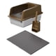 thumbnail image 1 of Caja de arena para gatos con parte abierta, orinal para gatitos, inodoro de gran espacio, bandeja de arena semicerrada resistente para marrón, 1 of 9