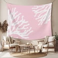 thumbnail image 2 of Coral Pink Large Tapestry for Bedroom Wall Hanging Tapestry, Coastal White Ocean Marine Nautical Beach Ceiling Backdrop Tapestries Poster Blanket Wall Decor for Teens Room Living Room Dorm 86" x 104", 2 of 8