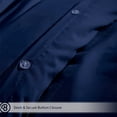 thumbnail image 4 of Luxury 4 Piece Duvet Insert + Duvet Cover Set - Premium 1800 Ultra-Soft Brushed Microfiber - Hypoallergenic, Easy Care, Wrinkle Resistant (Full/Queen, Dark Blue), 4 of 5