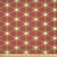 thumbnail image 2 of Ambesonne Retro Fabric by the Yard Microfiber, Repeating Floral Vintage Mesh, 3 Yards, Magenta and Marigold, 2 of 2
