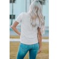 thumbnail image 1 of POGLIP Women's White Save Water Martini Glass Graphic Print Distressed Tee, 1 of 6