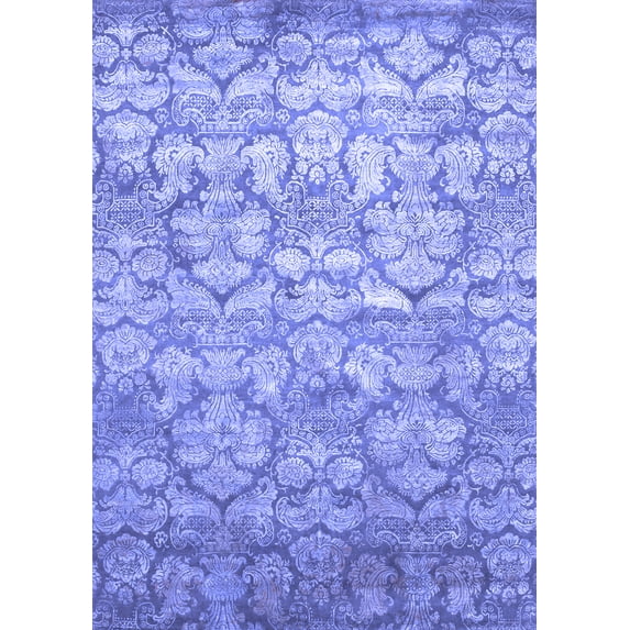 Ahgly Company Machine Washable Indoor Rectangle Abstract Blue Contemporary Area Rugs, 7' x 9'