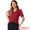 Wine Red, variant on DARING DIVA Women's Elegant Chiffon Button Down Peter Pan Collar Blouse M Grey Blue