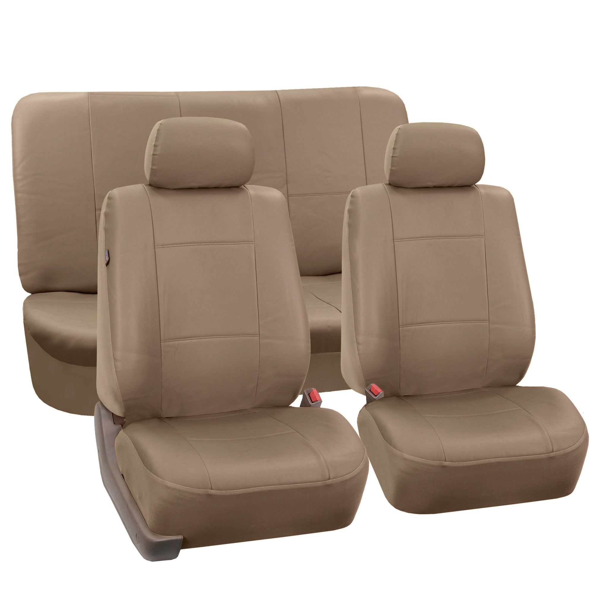 FH Group Faux Leather Airbag Compatible and Split Bench Car Seat Covers